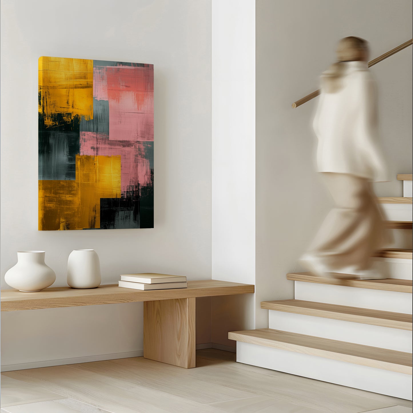 Gold & Pink Chaos Abstract Canvas
