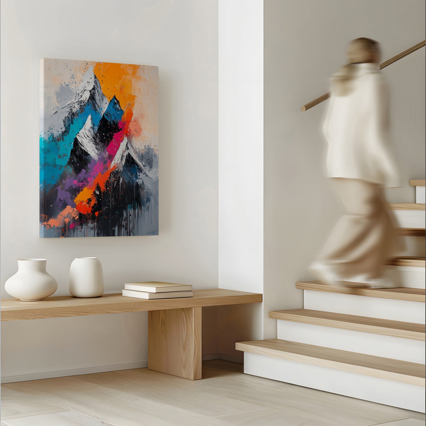 Coloured Mountain Abstract Canvas