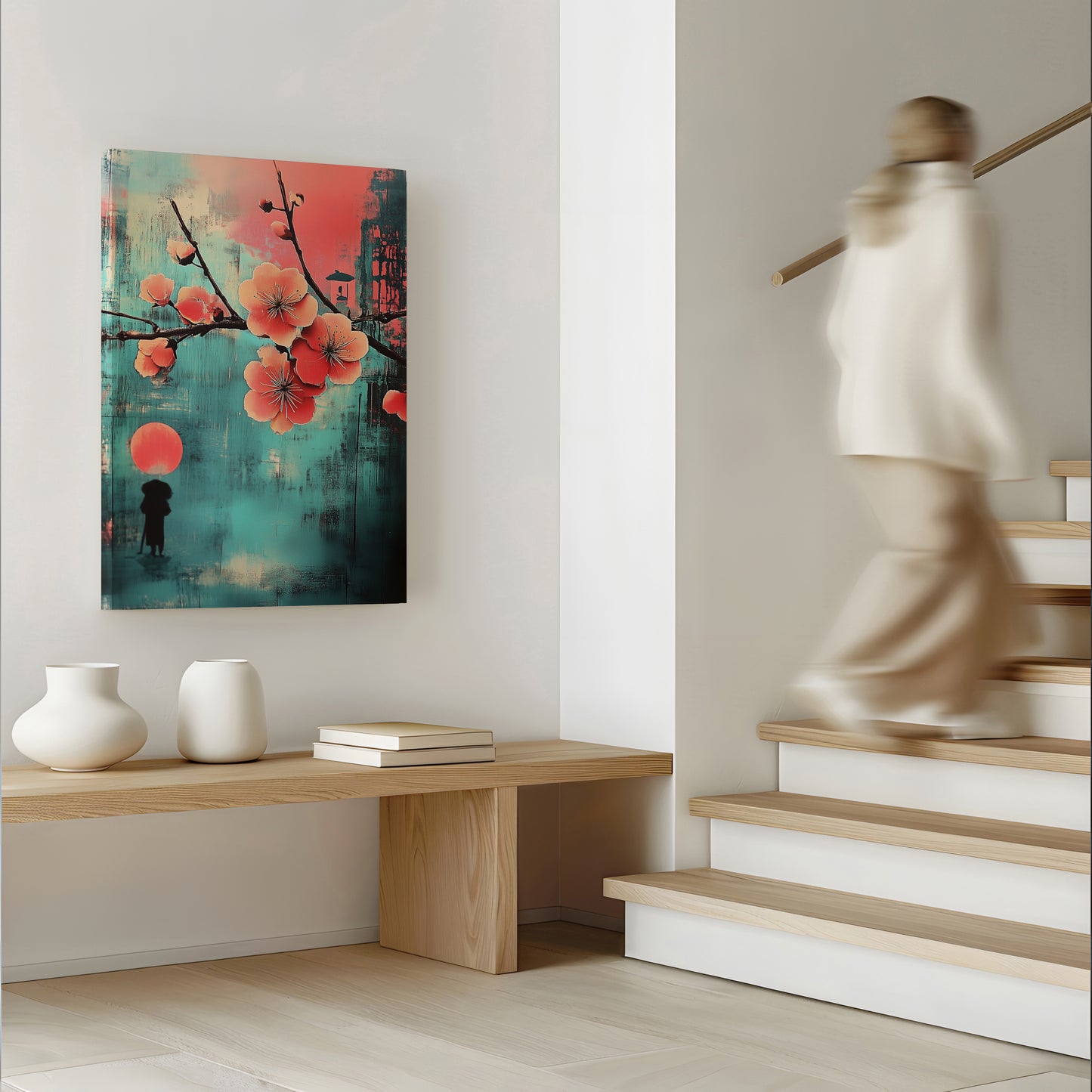 Japanese Cherry Blossom Abstract Canvas