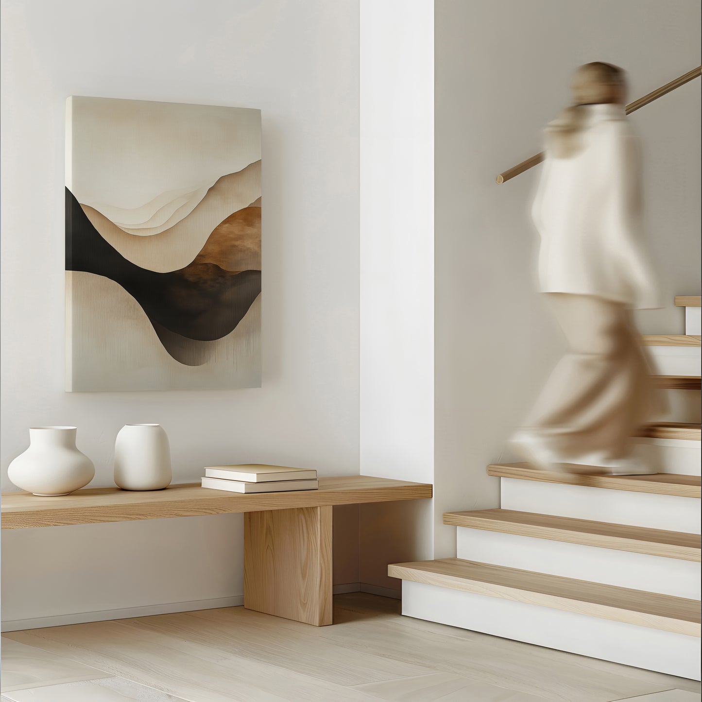 Minimalist Abstract Wave Canvas