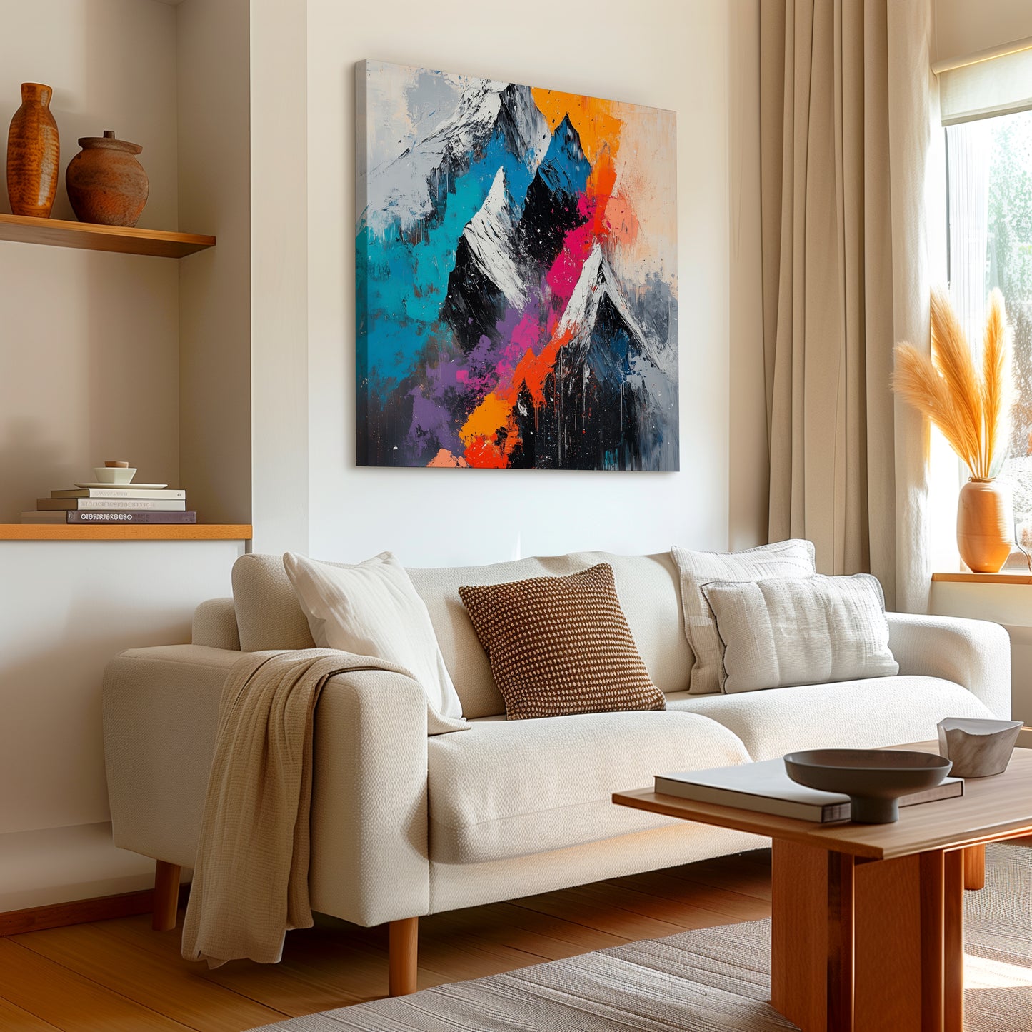 Coloured Mountain Abstract Canvas