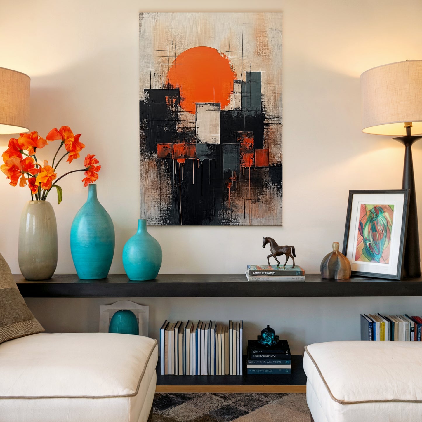 Japanese Dissolved Boundaries Abstract Canvas