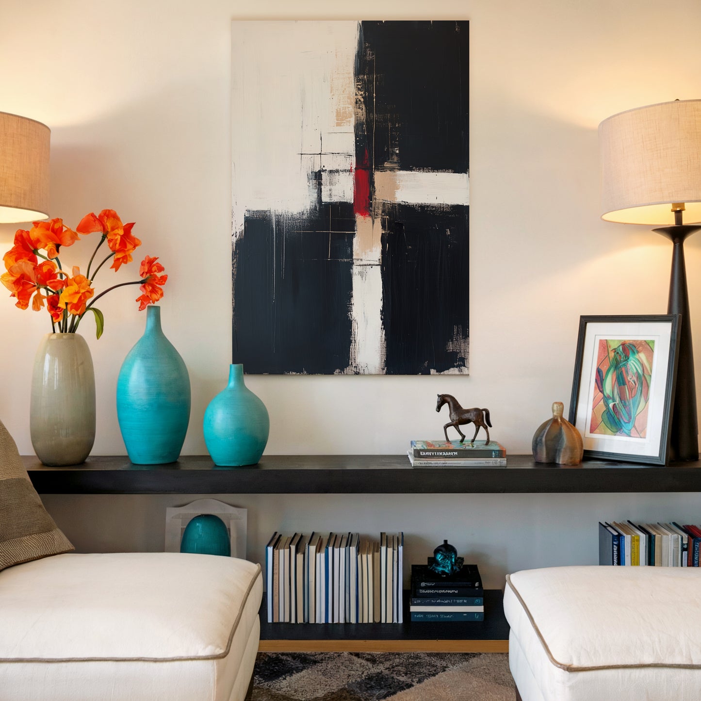 Black and White Abstract Canvas
