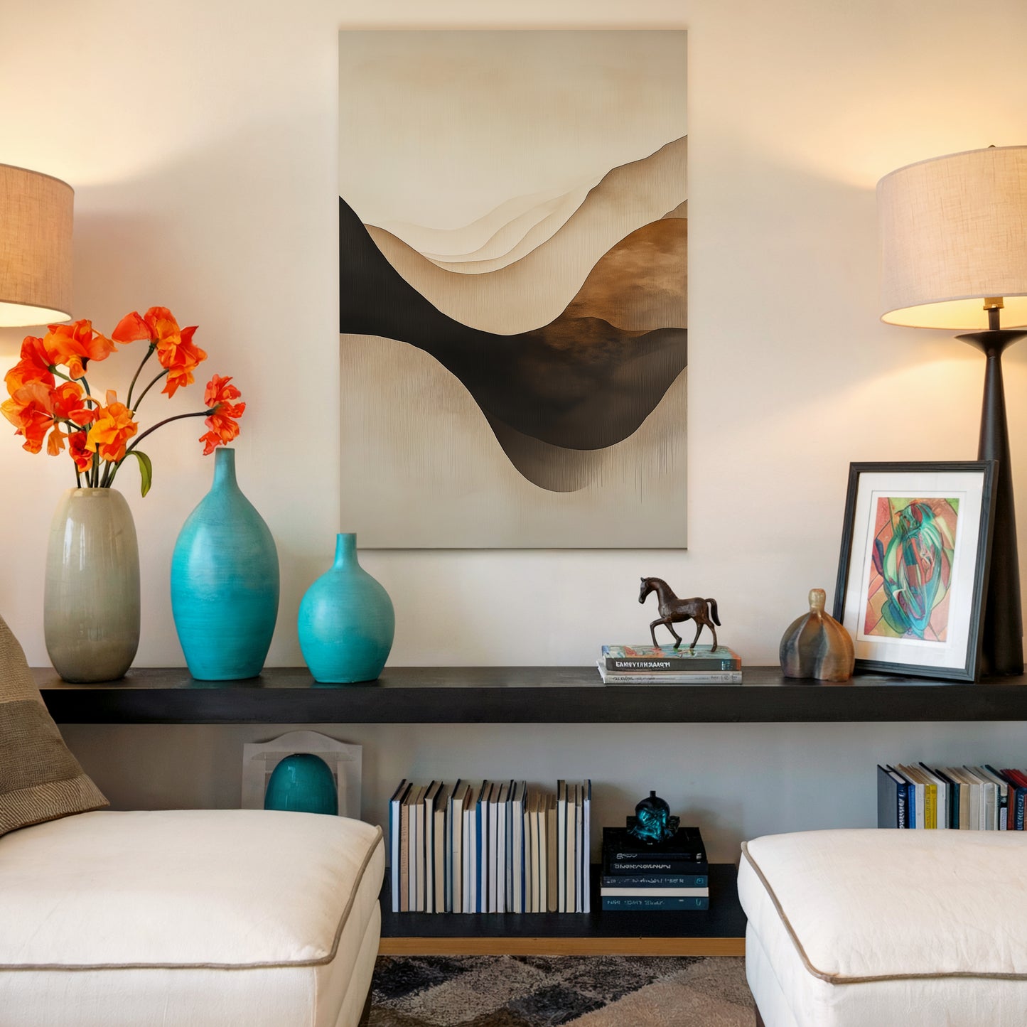 Minimalist Abstract Wave Canvas