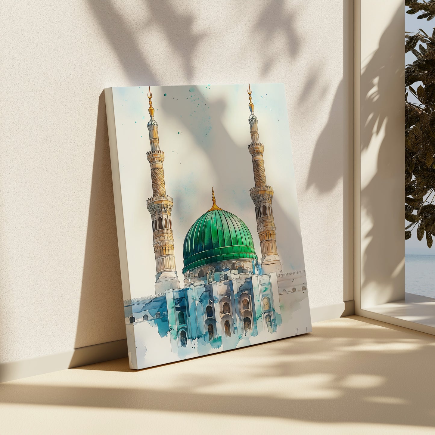 Masjid al-Nabawi green dome canvas