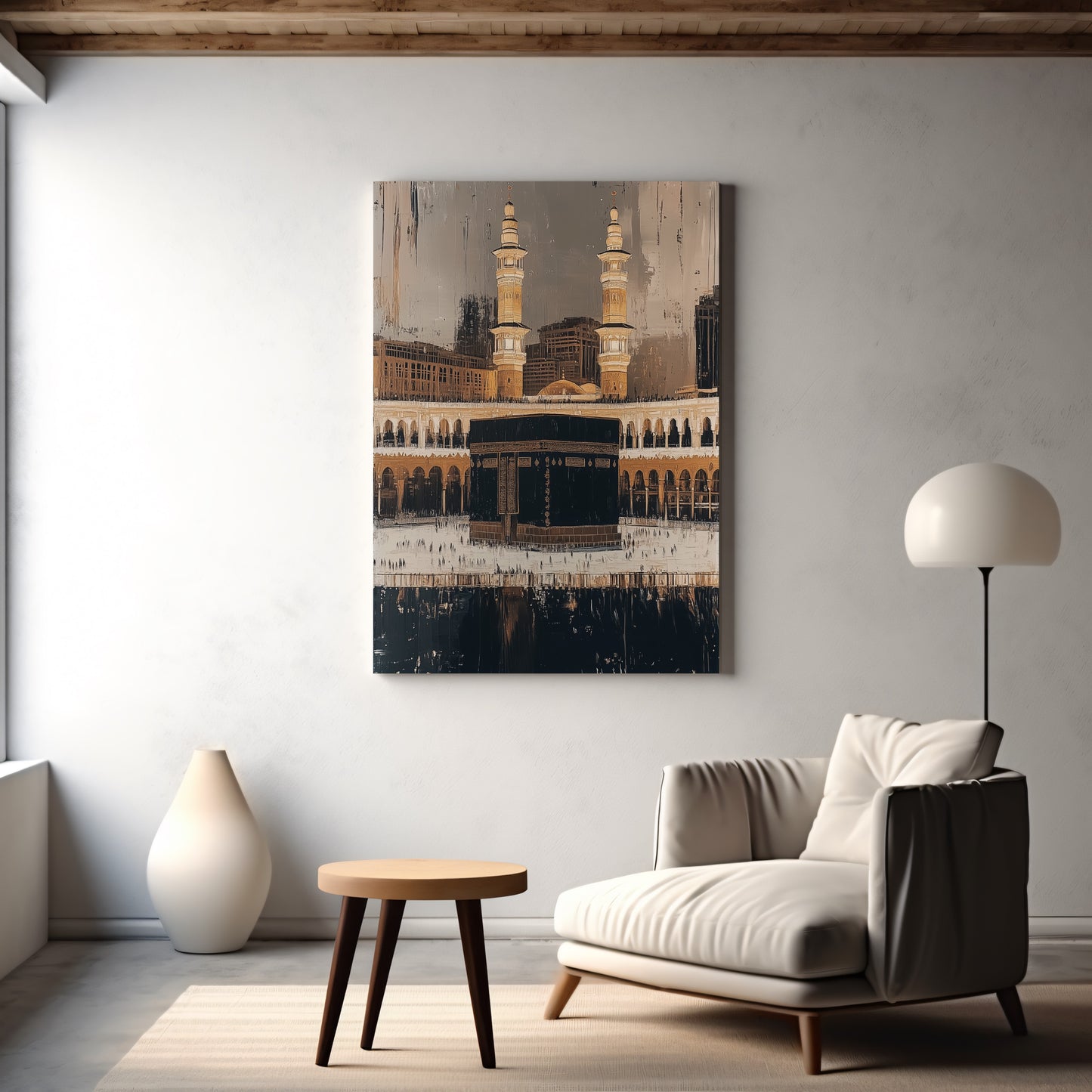 A striking abstract Kaaba canvas