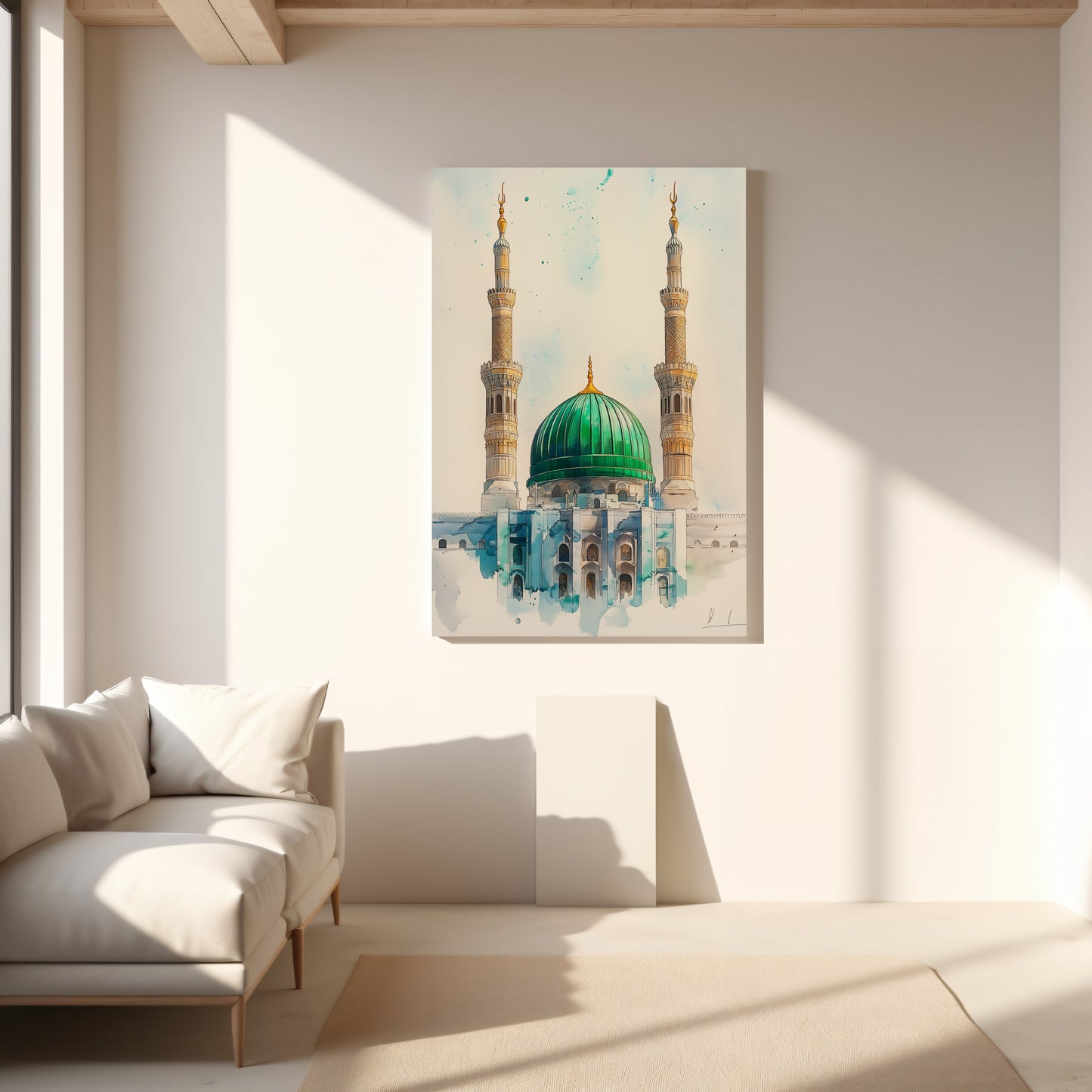 Masjid al-Nabawi green dome canvas