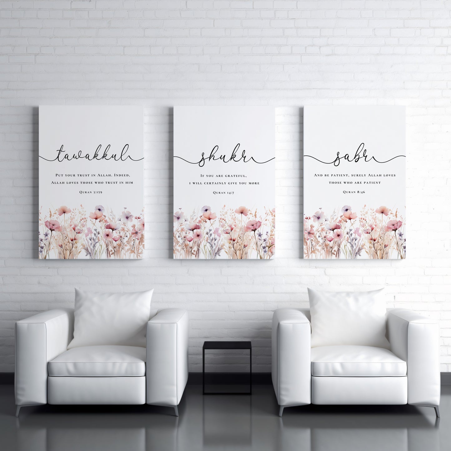 Quran Quotes Sabr Shukr Tawakkul, Islamic Quotes Canvas