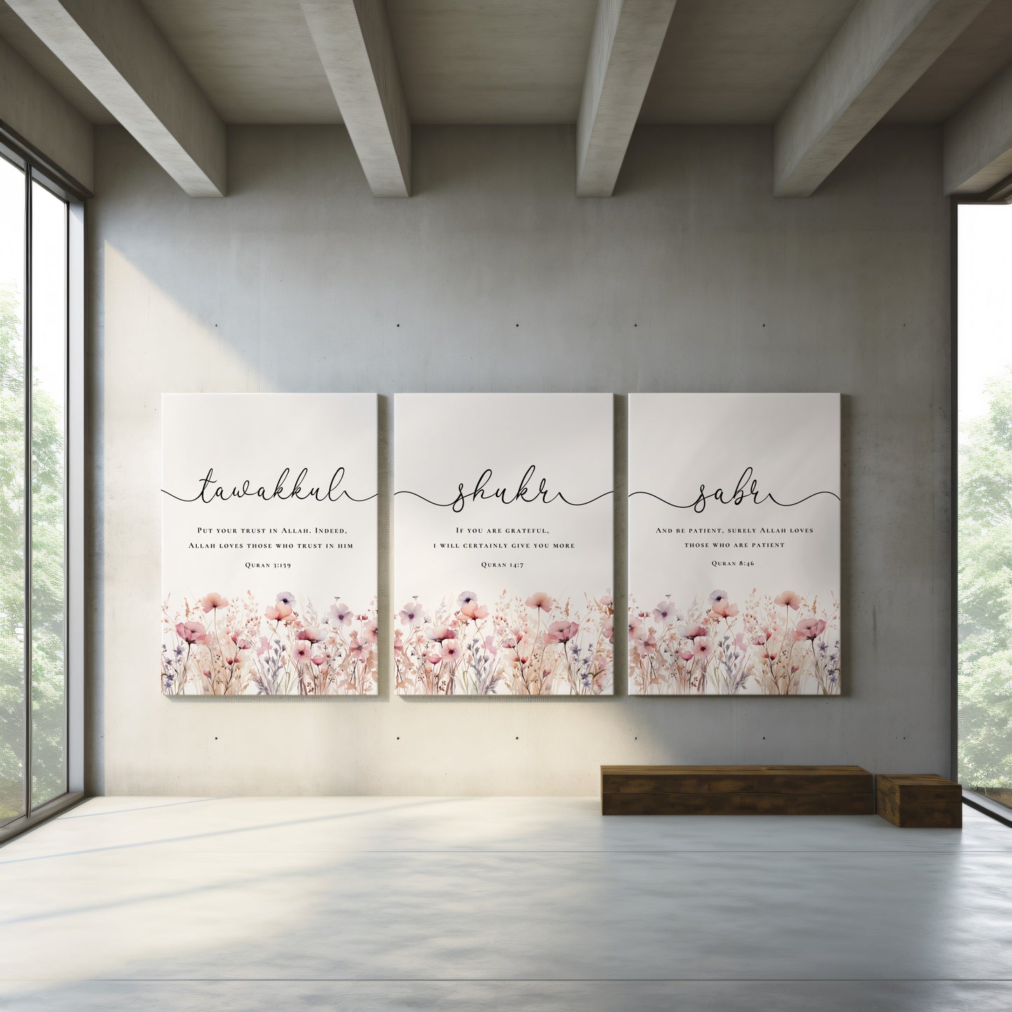 Quran Quotes Sabr Shukr Tawakkul, Islamic Quotes Canvas