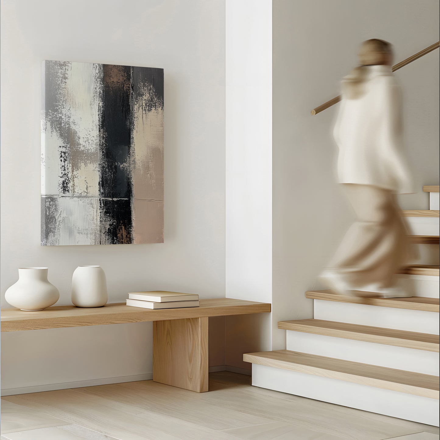 Dark Line Minimalist Abstract Canvas