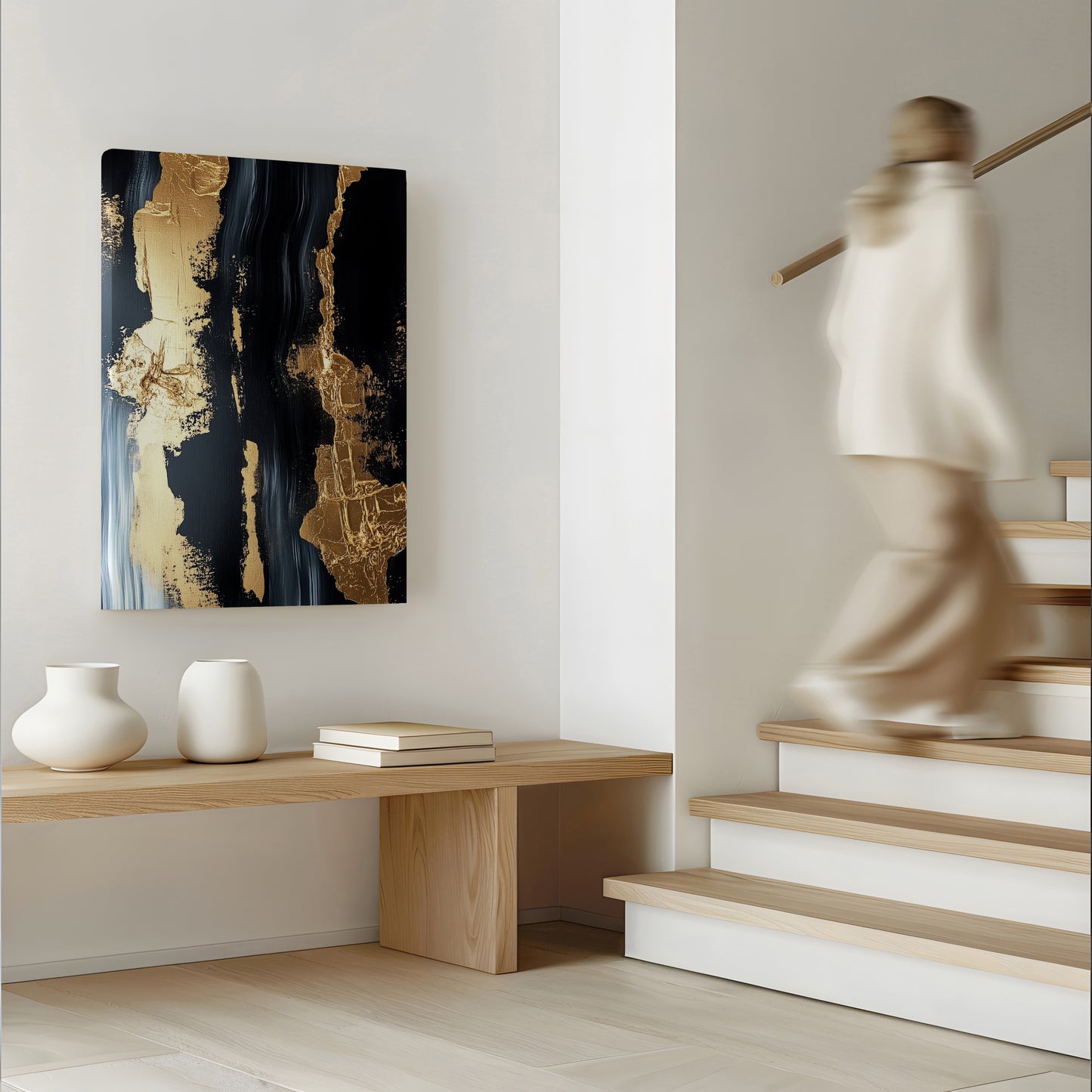 Glossy Gold Marble Abstract Canvas