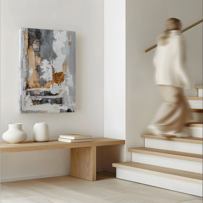 Gold & Cream Wall Paint Abstract Canvas