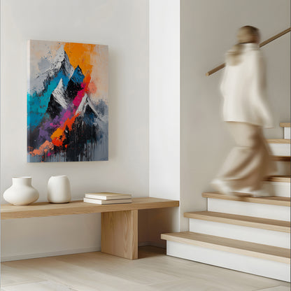 Coloured Mountain Abstract Canvas
