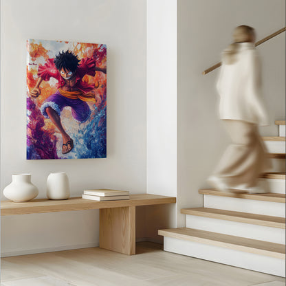 Luffy One Piece Waves Canvas