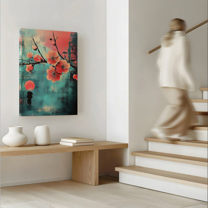 Japanese Cherry Blossom Abstract Canvas