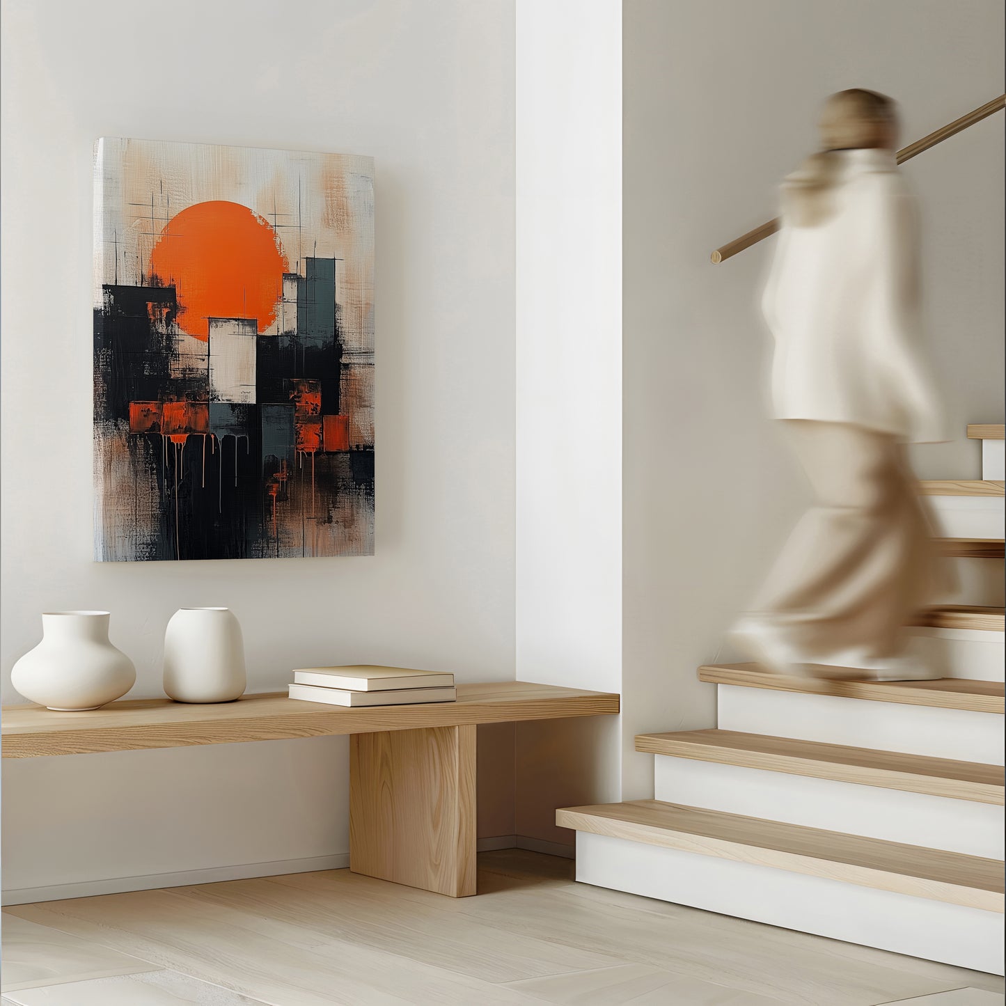 Japanese Dissolved Boundaries Abstract Canvas