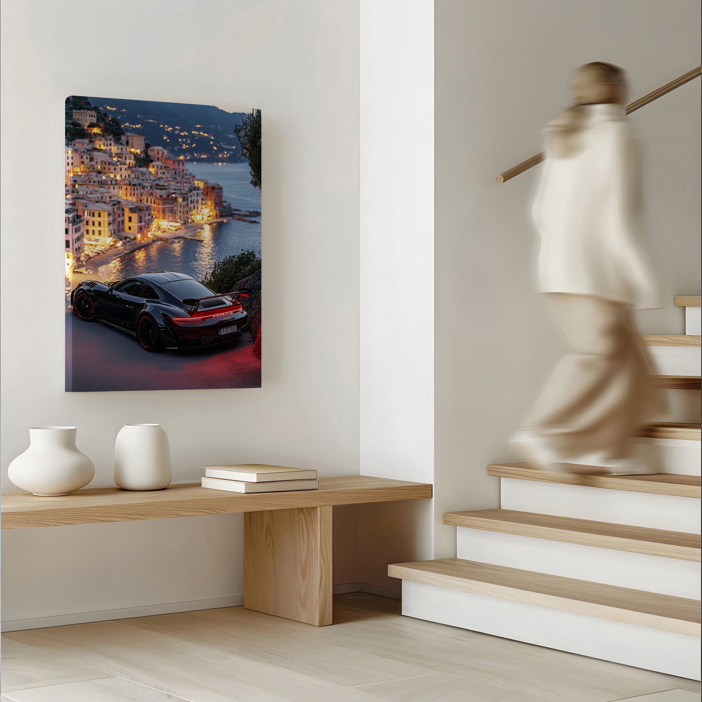 Midnight Prestige: Porsche Car Canvas
