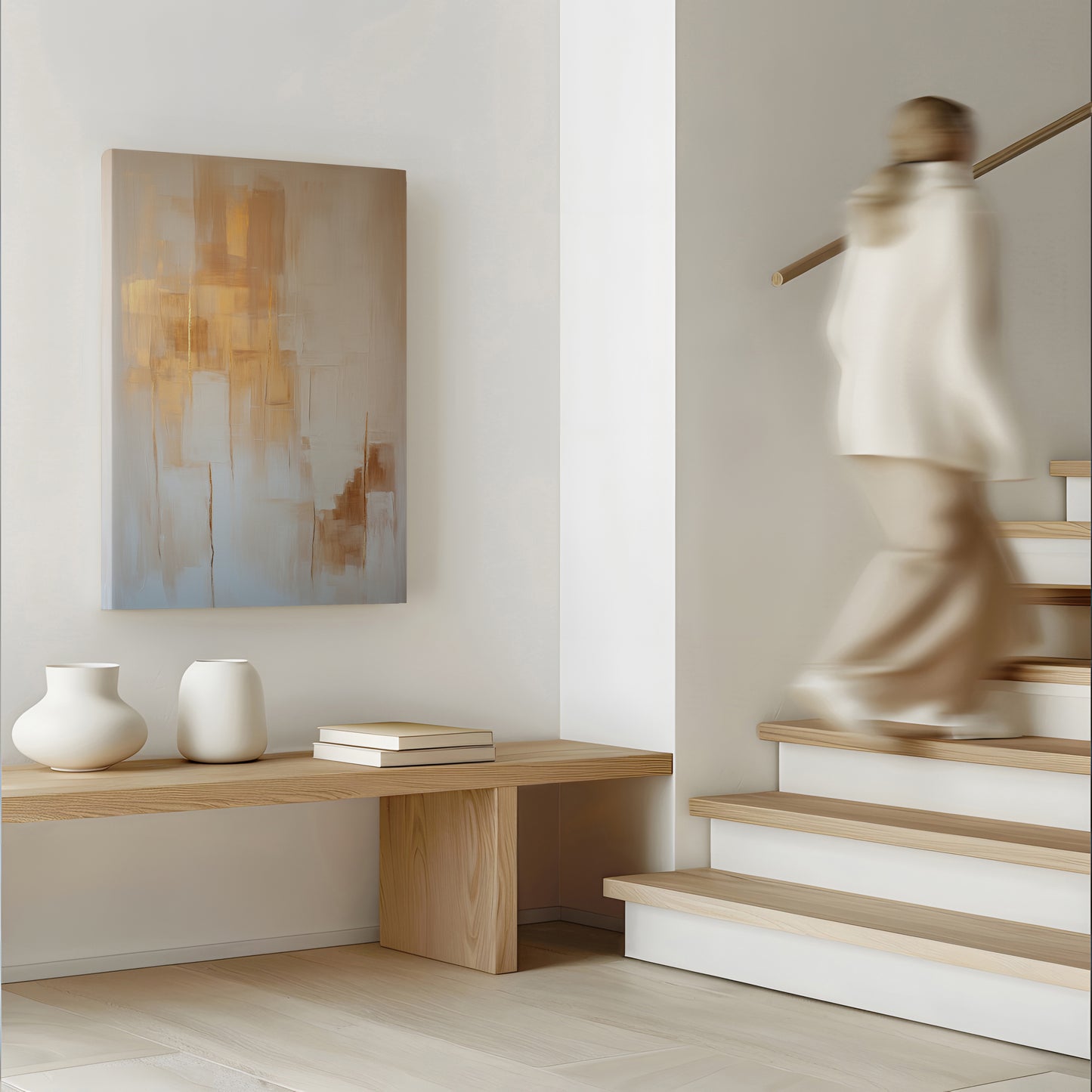Gold Brush Abstract Canvas