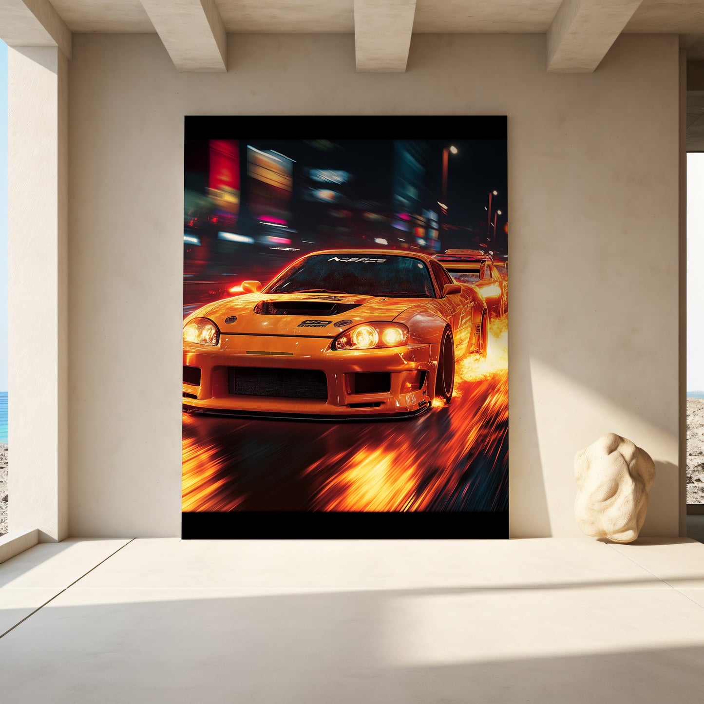 Blazing Ember Car Canvas