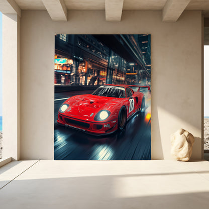 Turbo Rush: Anime Speed Racer Canvas