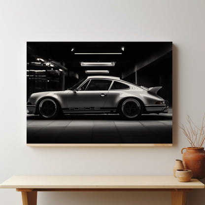 Timeless Porsche: classic Black & White Canvas