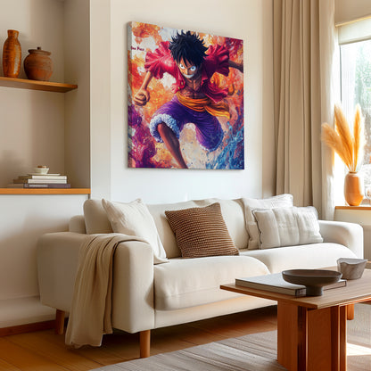 Luffy One Piece Waves Canvas