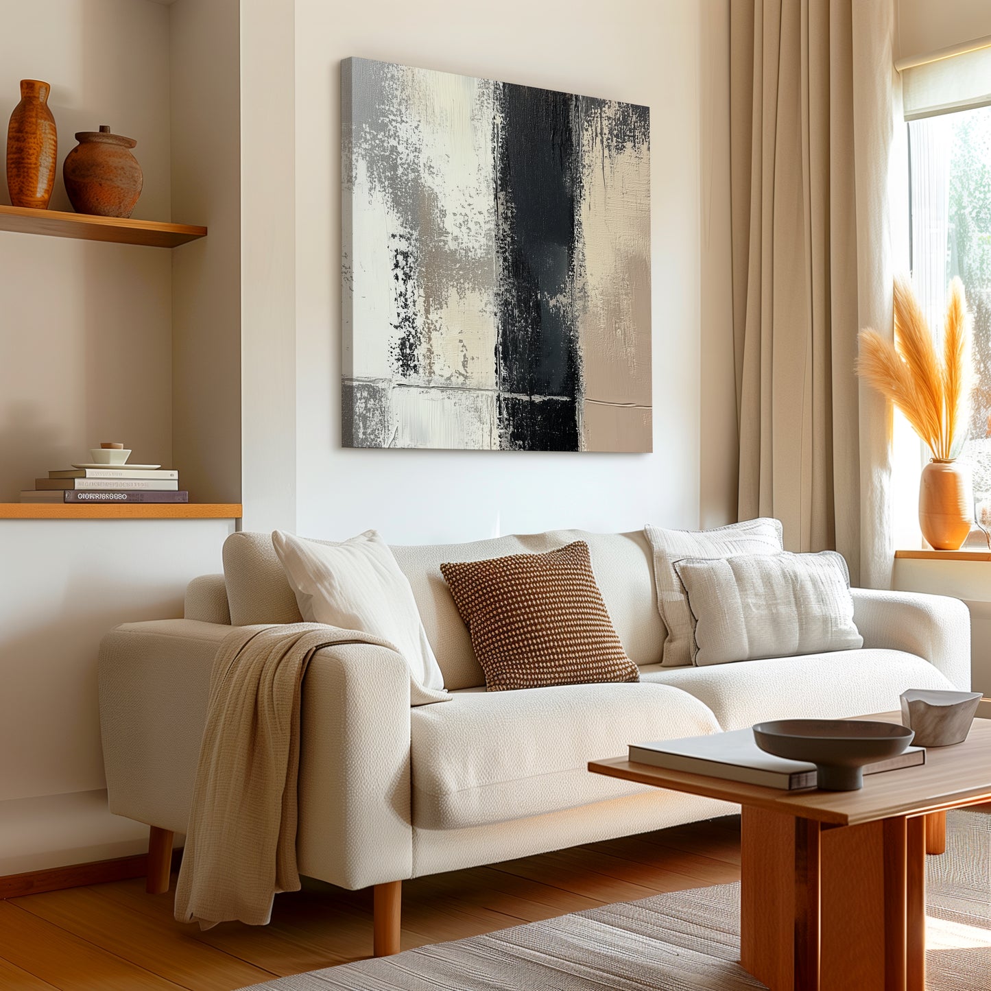 Dark Line Minimalist Abstract Canvas