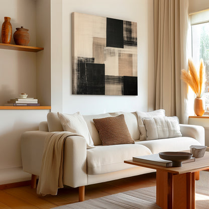 Beige Cream Abstract Canvas