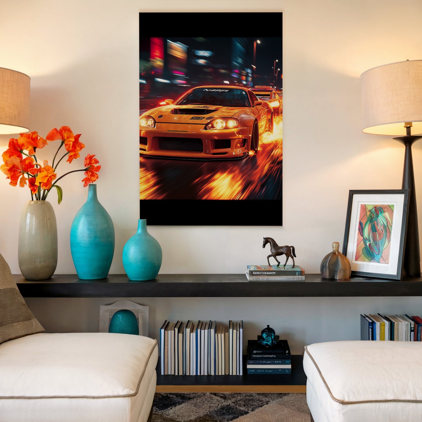 Blazing Ember Car Canvas