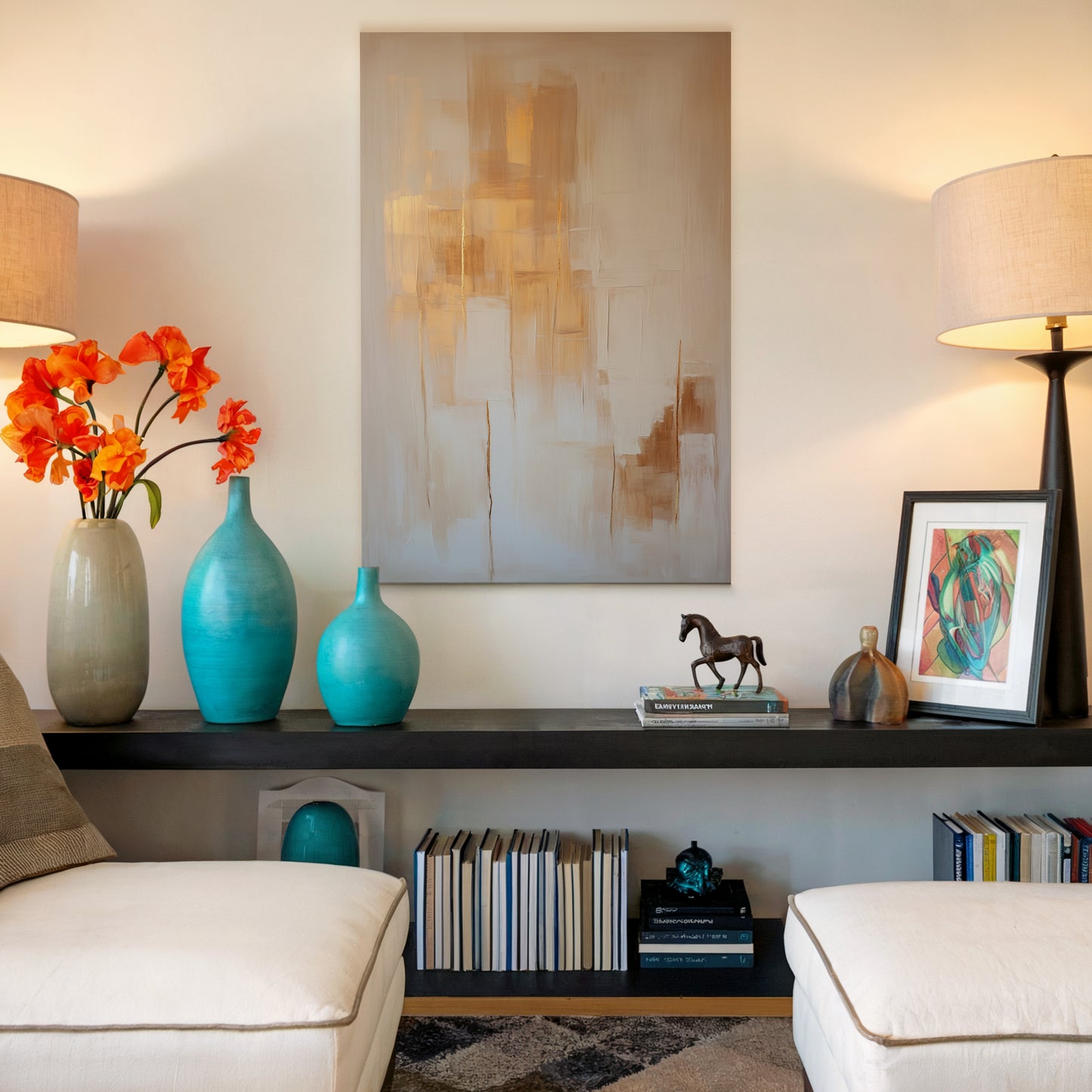 Gold Brush Abstract Canvas