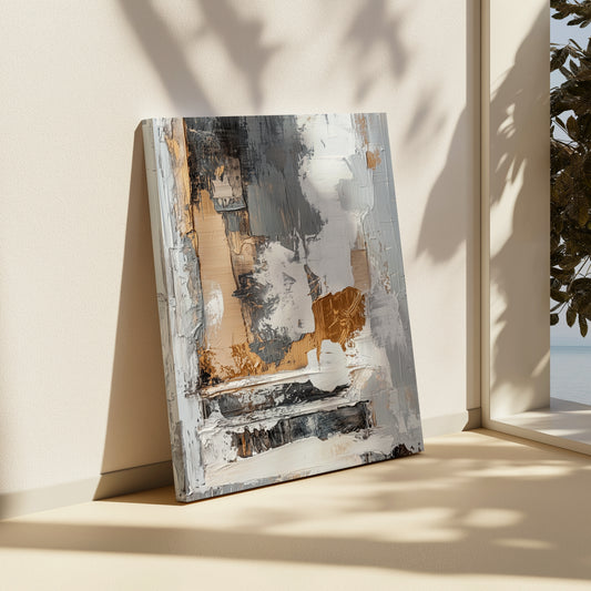 Gold & Cream Wall Paint Abstract Canvas