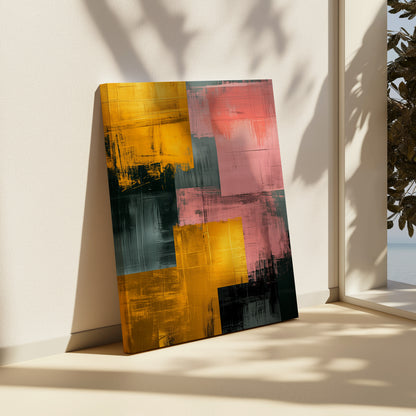 Gold & Pink Chaos Abstract Canvas