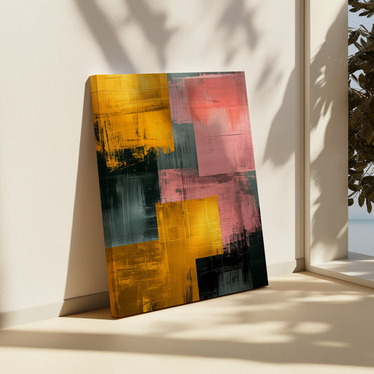 Gold & Pink Chaos Abstract Canvas