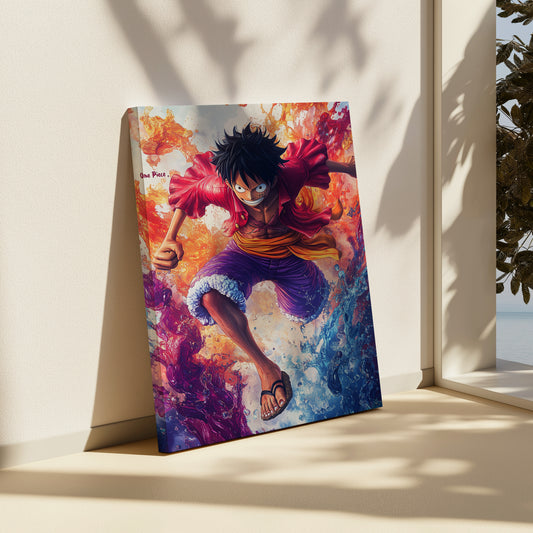 Luffy One Piece Waves Canvas