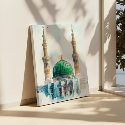 Masjid al-Nabawi green dome canvas