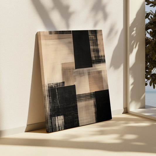 Beige Cream Abstract Canvas