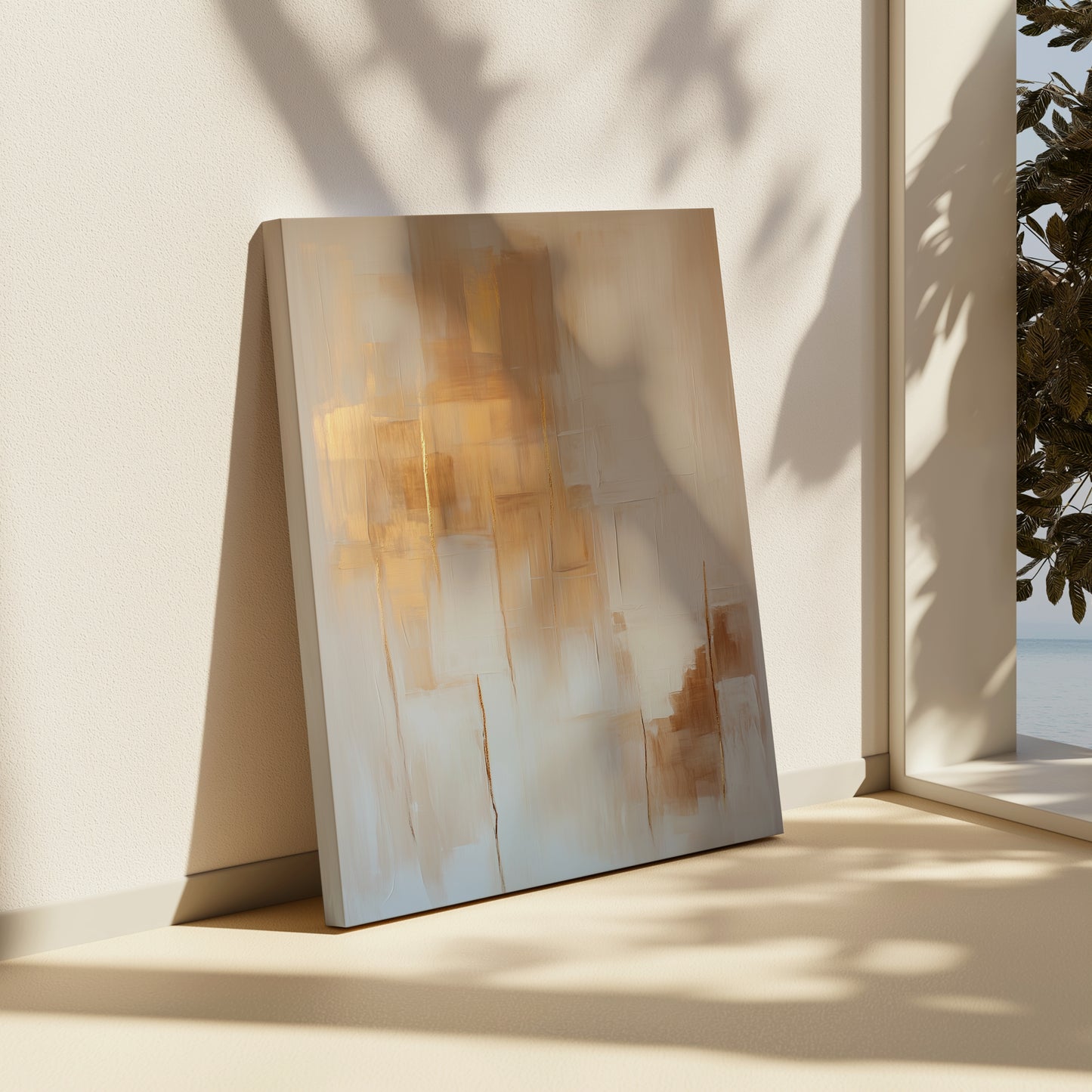 Gold Brush Abstract Canvas