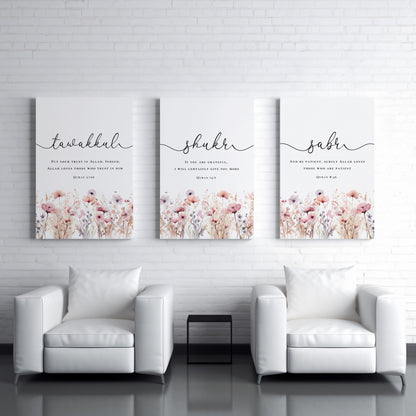 Quran Quotes Sabr Shukr Tawakkul, Islamic Quotes Canvas