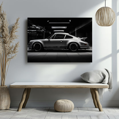 Timeless Porsche: classic Black & White Canvas