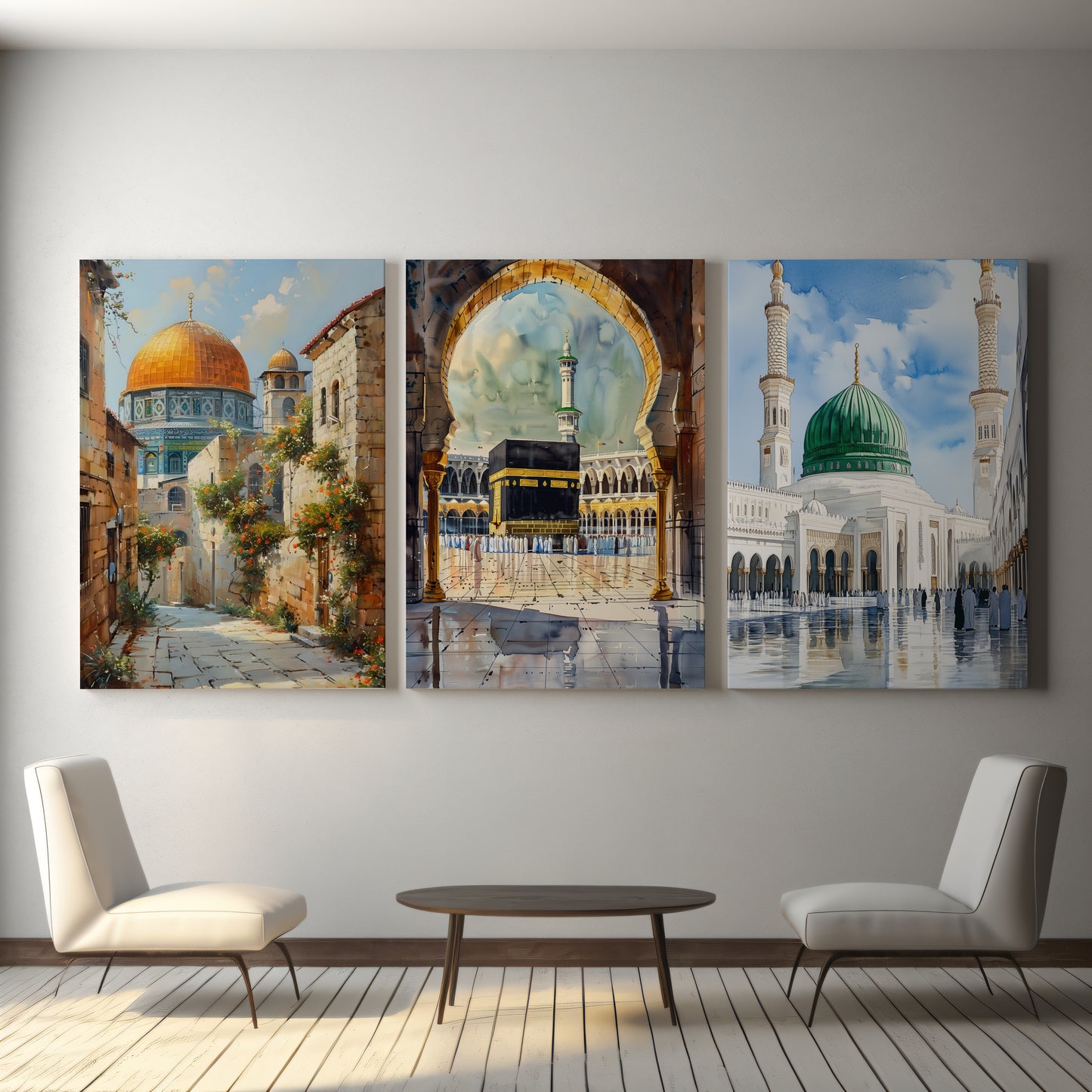 Blessed Islamic Landmarks – 3-Piece Canvas Art Collection