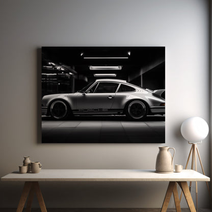 Timeless Porsche: classic Black & White Canvas
