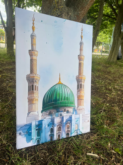 Masjid al-Nabawi green dome canvas