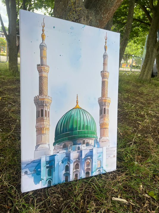 Masjid al-Nabawi green dome canvas