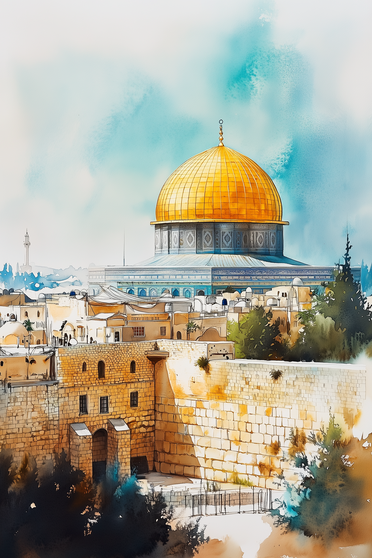 Light of the Holy Lands – 3-Piece Islamic Wall Art